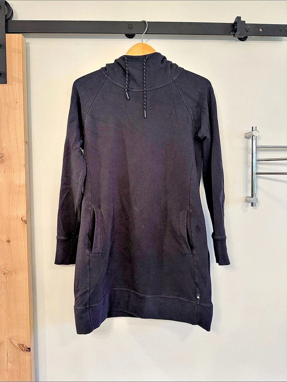 American Giant Hooded Sweatshirt Dress Women's Black Medium Like New